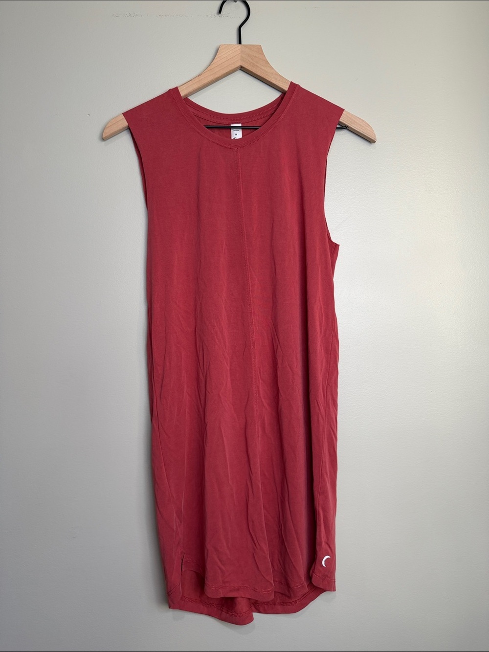 Zyia Active Sleeveless Tank Dress in Deep Red Medium 68% Modal